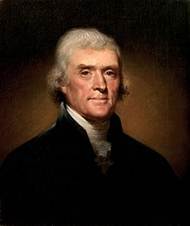 Description: Portrait of Thomas Jefferson by Rembrandt Peale.