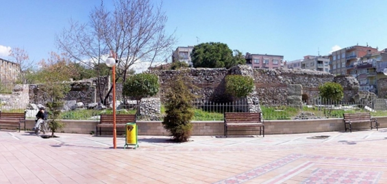 Mound with ruins of Thyatira in Akhisar, Manisa Province, Turkey